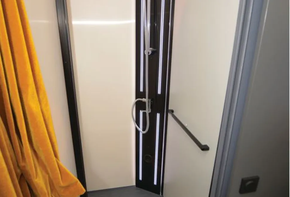 The Frankia Now low-profile motorhome shower
