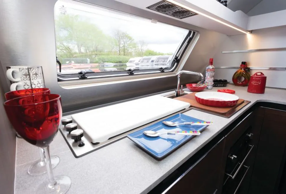 The Adria Alpina Rio Grande caravan kitchen (photo courtesy of Richard Chapman)