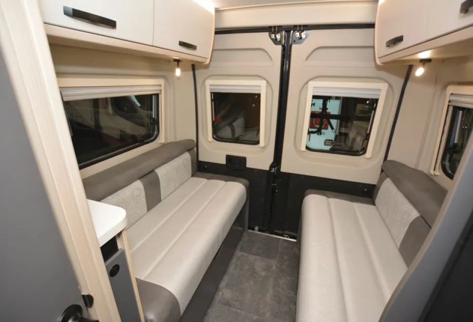 Xplore CV X8 high-top with rising roof campervan lounge