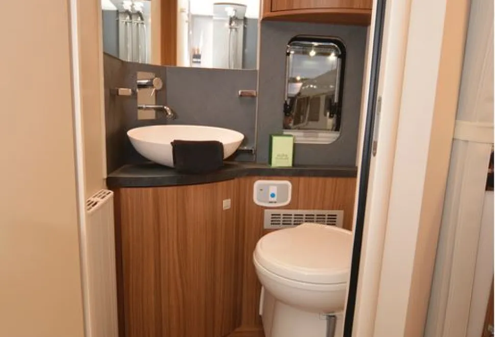 The Eura Mobil Contura 766 EB low-profile motorhome washroom