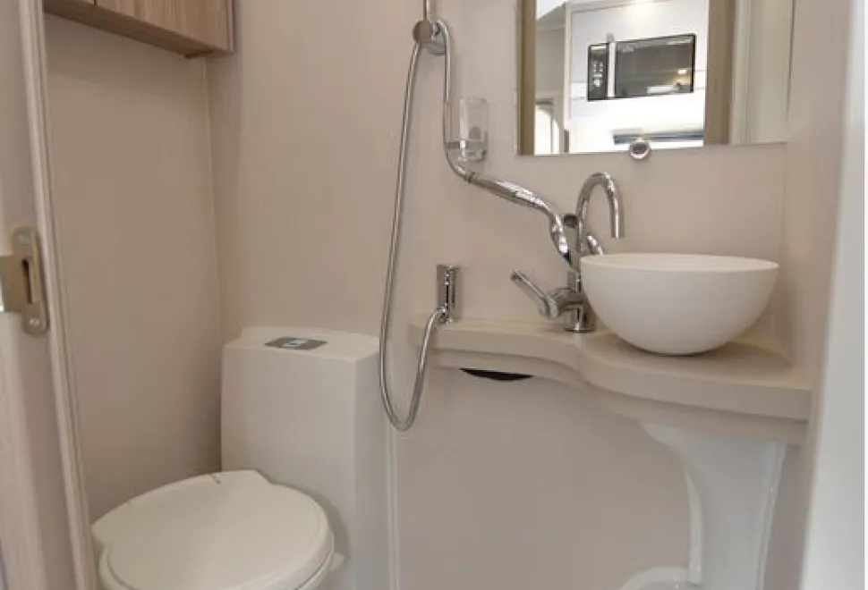 Elddis Envy 150 low-profile motorhome washroom
