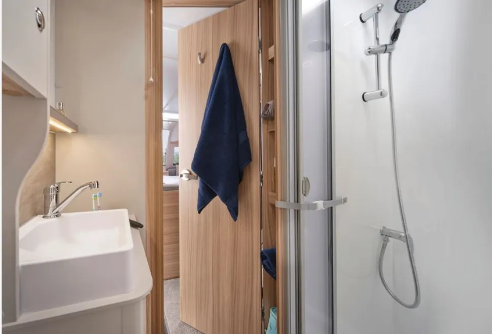 Bailey Pegasus Grande GT75 Ancona caravan washroom (photo courtesy of Bailey)