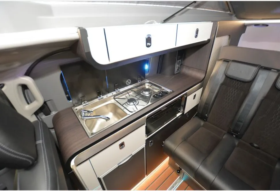Swift Monza pop-top campervan kitchen