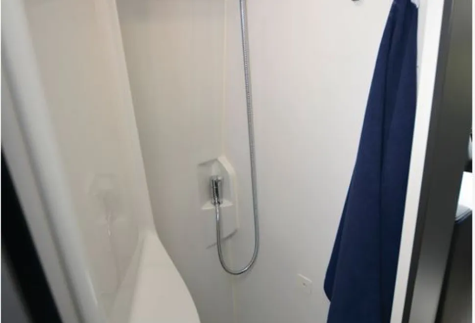 The Adria Twin Max high-top campervan shower