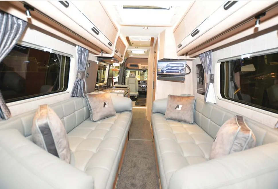 The Auto-Sleeper M-Star high-top campervan rear lounge