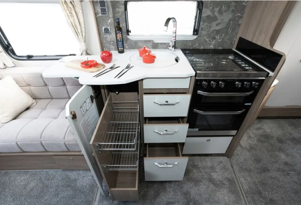 Coachman VIP 575 caravan kitchen (photo courtesy of Richard Chapman)