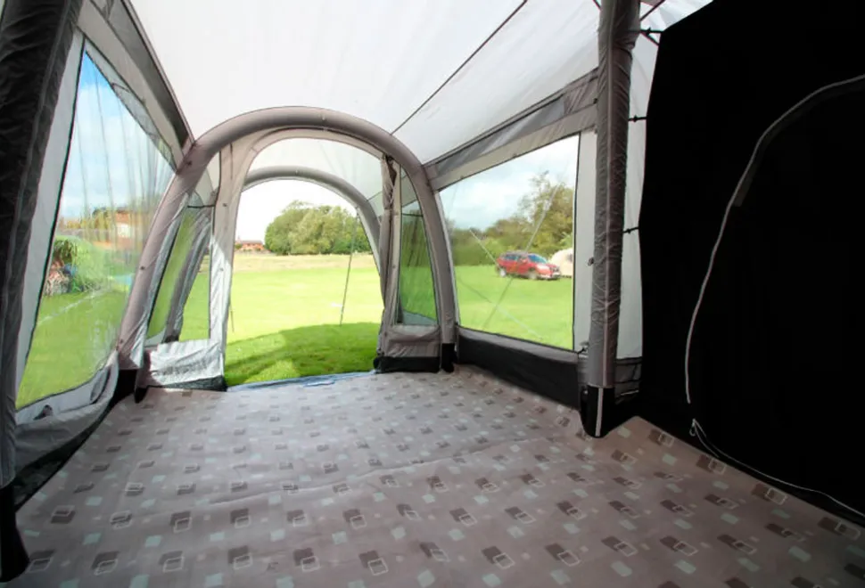 Inside the Berghaus Kepler 9 tent, looking out