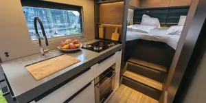 Niesmann + Bischoff Arto 78 A-class motorhome galley and bedroom