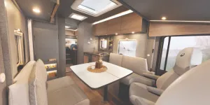 Dethleffs Trend I 7057 EBL 2025 A-class looking from lounge to rear