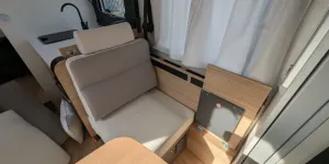 The nearside travel seat is the better of the two rear travel seat options