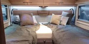 The bedroom inside the Eura Mobil Integra Line GT IL726EF