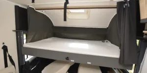 The drop-down bed inside the Itineo SBD700