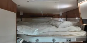 The bed inside the Elnagh Baron 530