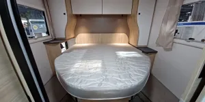 The bedroom inside the Chausson 798 Anniversary Line