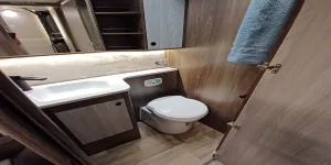 The washroom inside the Coachman Avventura 545
