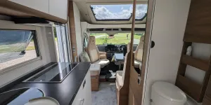 Benimar Tessoro T861 interior looking forwards from the beds