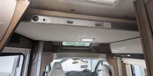 Elnagh Baron 530 interior showing front drop-down bed