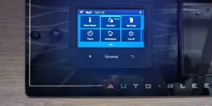 The control panel inside the Auto-Sleeper Nuevo EK Plus
