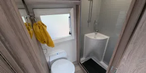 The washroom inside the Auto-Sleeper Nuevo EK Plus