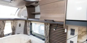 Plenty of storage above the lounge