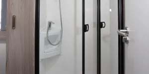 The Swift Challenger Grande's washroom has all the features you would expect from a modern luxury tourer