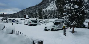 Bailey Alora 69-4S motorhome on a snowy campsite