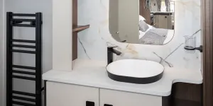 A super-luxury look in the washroom