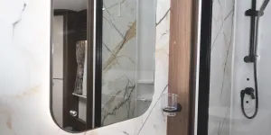 A super-luxury look in the washroom