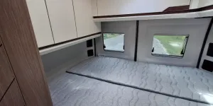 The bed inside the Dreamer Select D55 20th Anniversary campervan