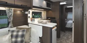 Acoustic wall panelling is an outstanding feature of the lounge