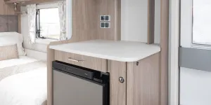 Coachman VIP 565 kitchen fridge