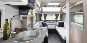 Swift Challenger 590 kitchen and lounge