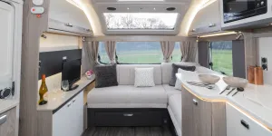 Lounge and spacious width of the Swift Conqueror Grande 560L