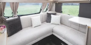 The cozy lounge of the Swift Conqueror Grande 560L