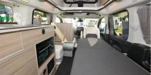 The Wheelhome Vikenze III-e 4TS XL rising roof campervan bed