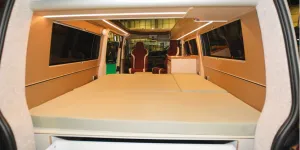 The CJL Leisure Adventure Coast rising roof campervan bed