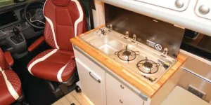 The CJL Leisure Adventure Coast rising roof campervan kitchen