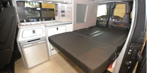Orange Campers Micro Camper rising roof campervan interior