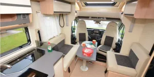 The Giottiline Siena 397 low-profile motorhome interior