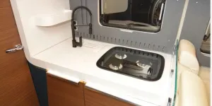 The Laika Kreos H5109 A-class motorhome kitchen