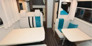 The Rimor Kilig 9 overcab motorhome interior