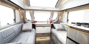 The Swift Elegance Grande 835 caravan lounge