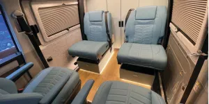 Knights Custom Mountain Tourer rising roof campervan interior