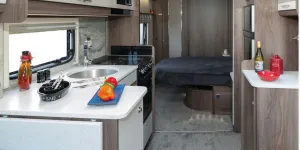 The Coachman Laser Xcel 875 twin-axle caravan rear