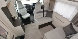 The Swift Voyager 485 overcab motorhome lounge