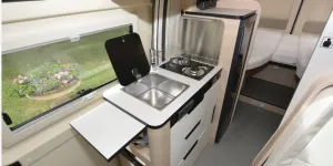 The Rapido Van V68 high-top campervan kitchen
