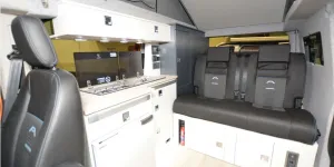 The Orange Campers Trouvaille Actif rising roof campervan interior