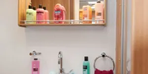 rhp_Bright LEDs above the mirror enhance the vanity arrangements