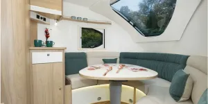 The La Mancelle Liberty 490 SA caravan lounge (photo courtesy of Richard Chapman)