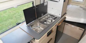 Dreamer D43 Up Addict high-top rising roof campervan kitchen